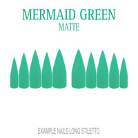 Mermaid Green ocean green press-on nails