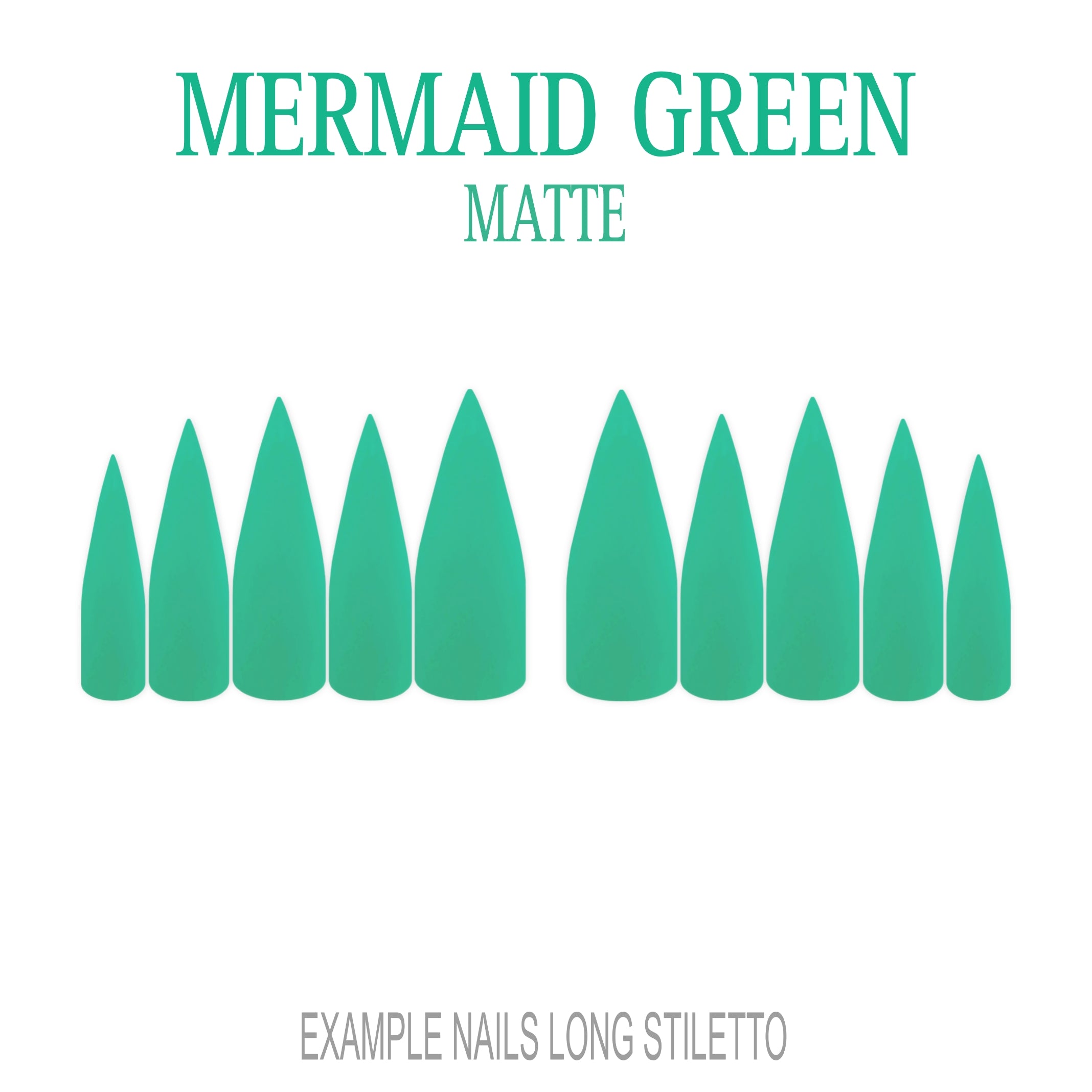Mermaid Green ocean green press-on nails