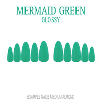 Mermaid Green ocean green press-on nails