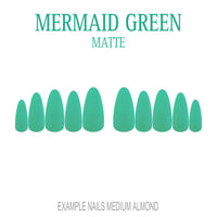 Mermaid Green ocean green press-on nails