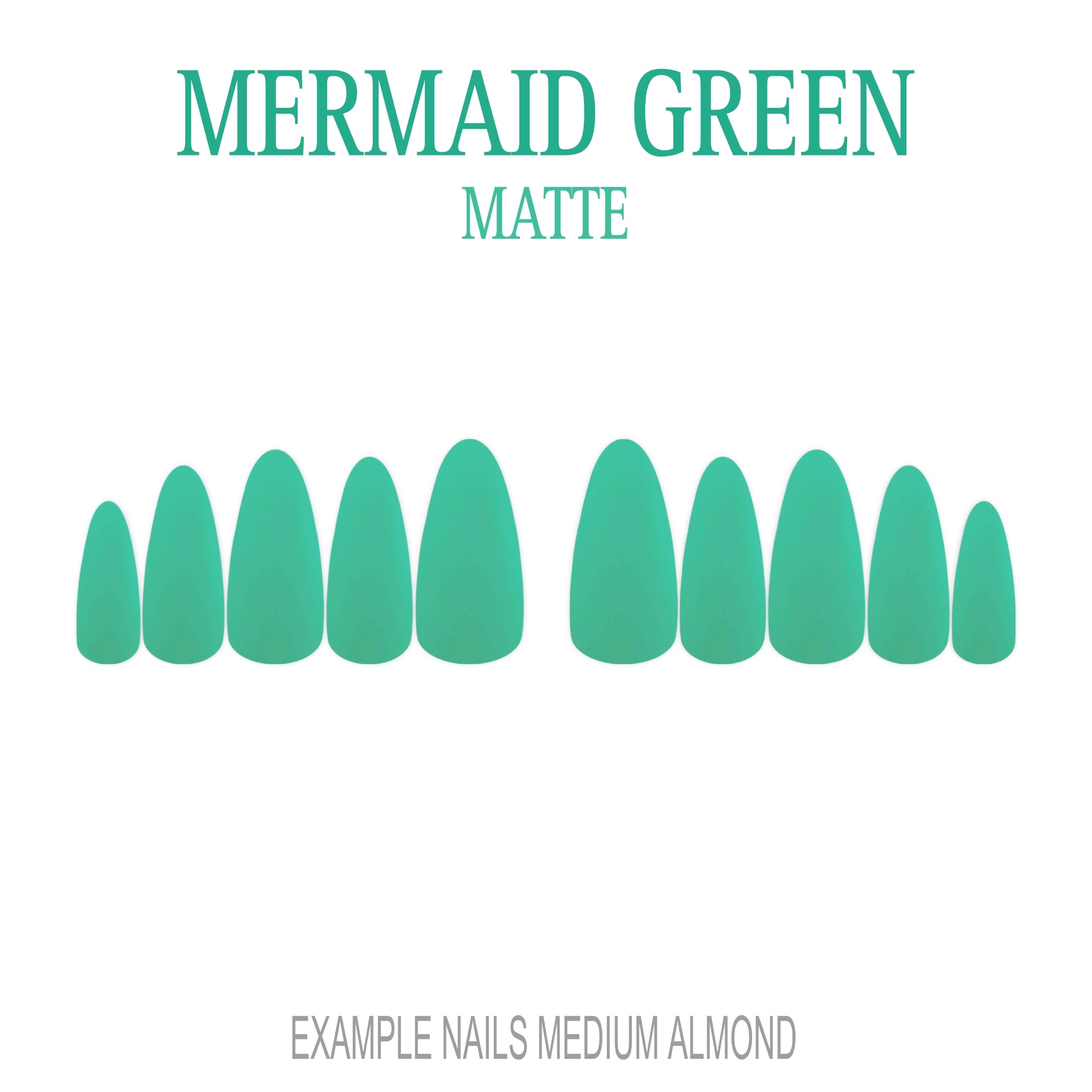 Mermaid Green ocean green press-on nails