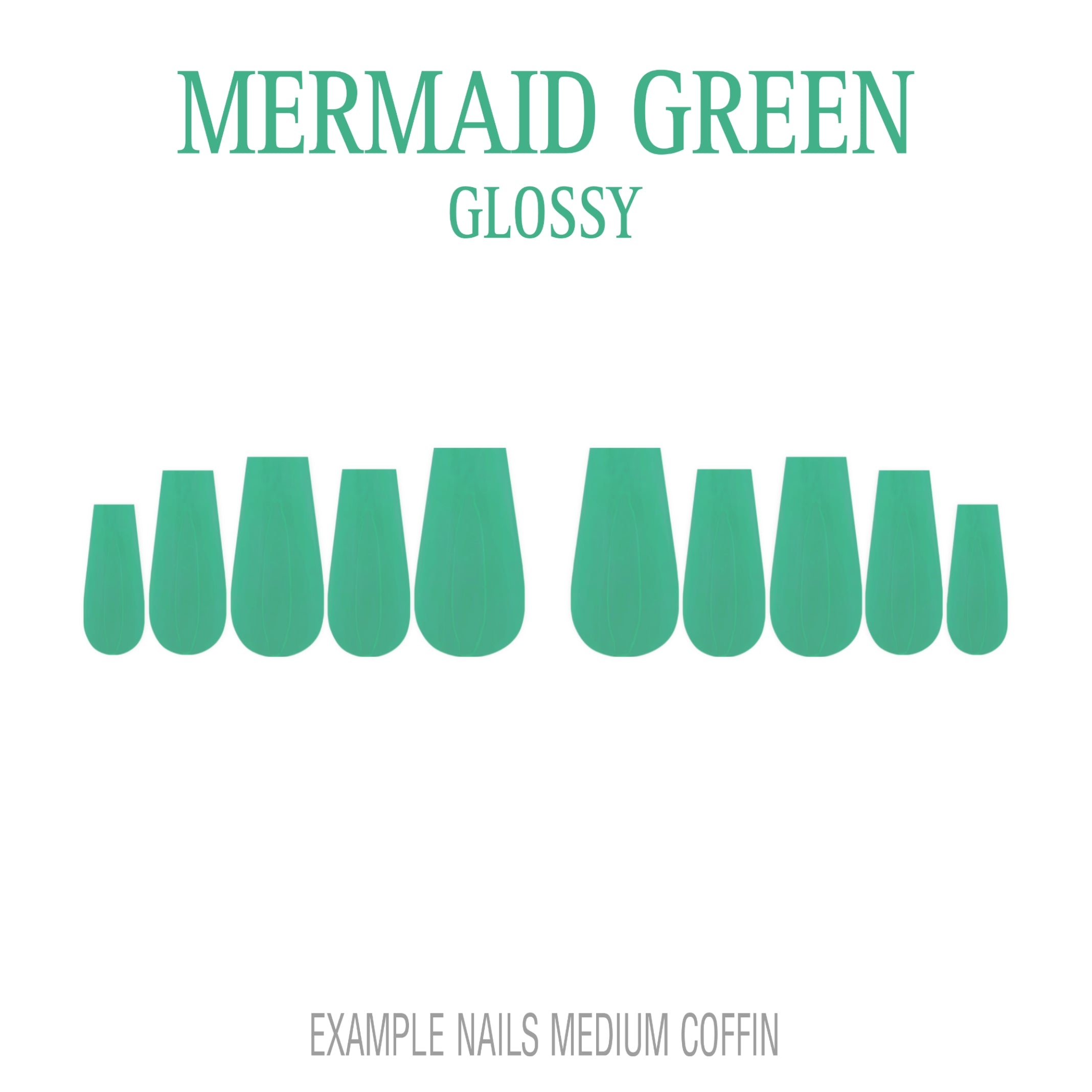 Mermaid Green ocean green press-on nails