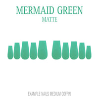 Mermaid Green ocean green press-on nails