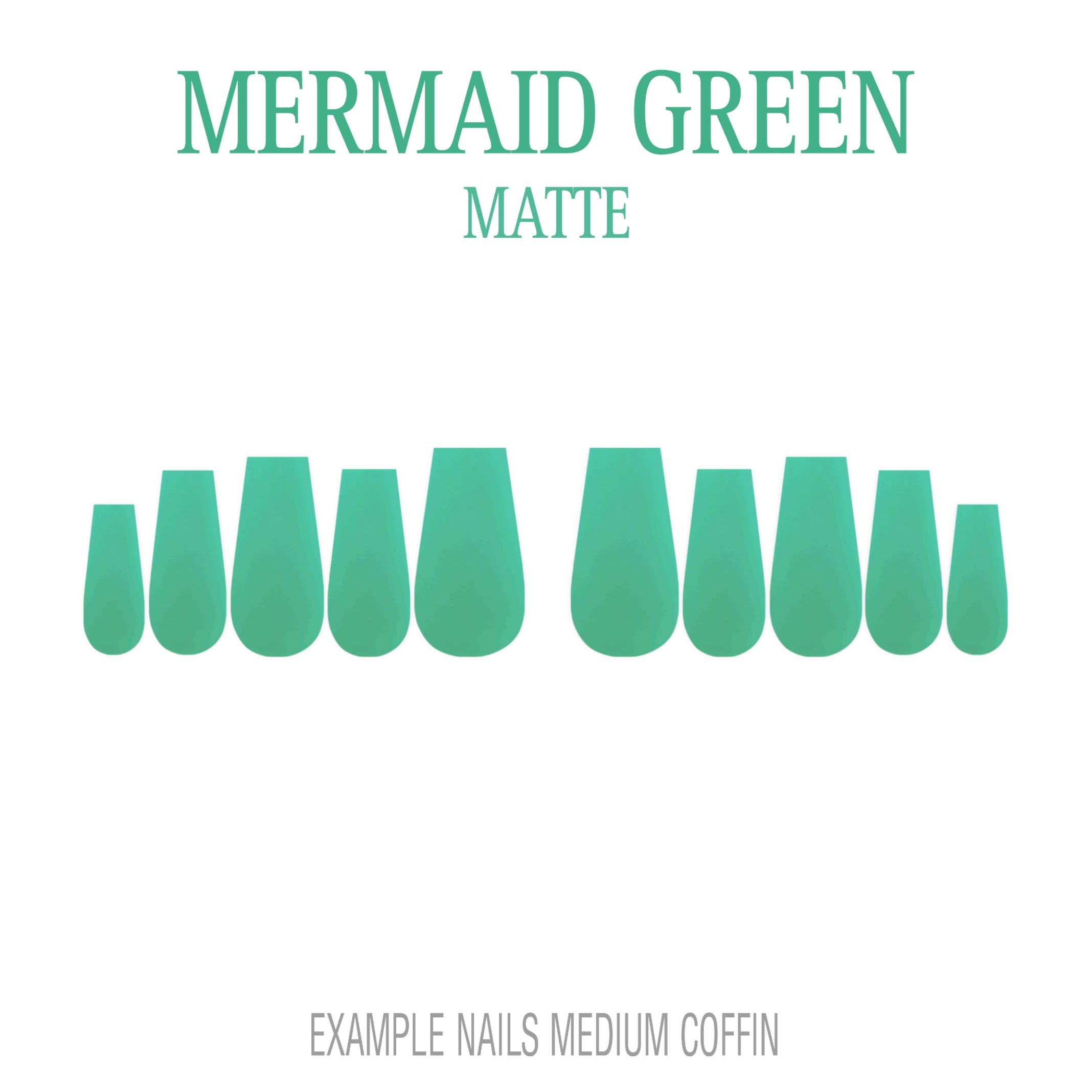 Mermaid Green ocean green press-on nails