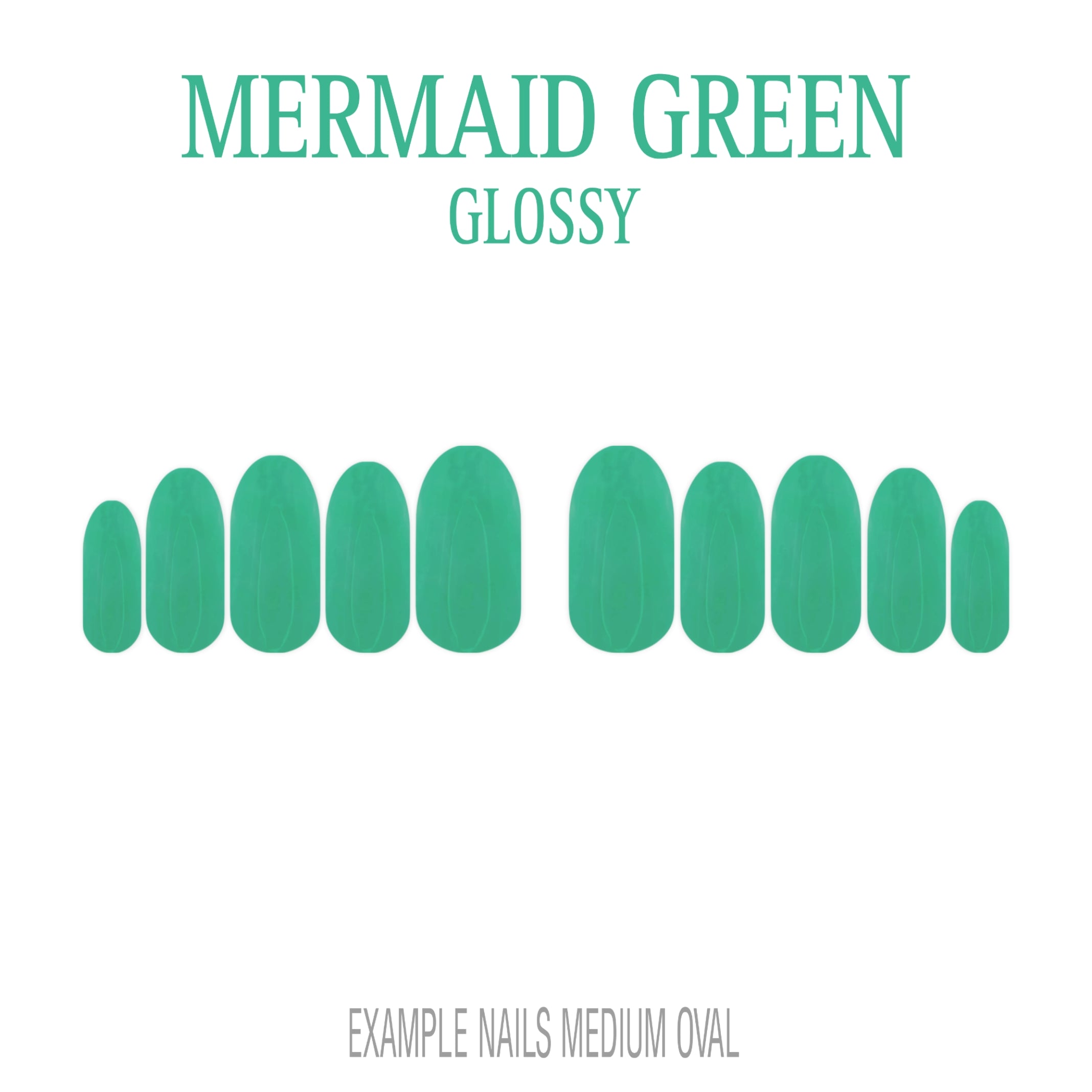 Mermaid Green ocean green press-on nails