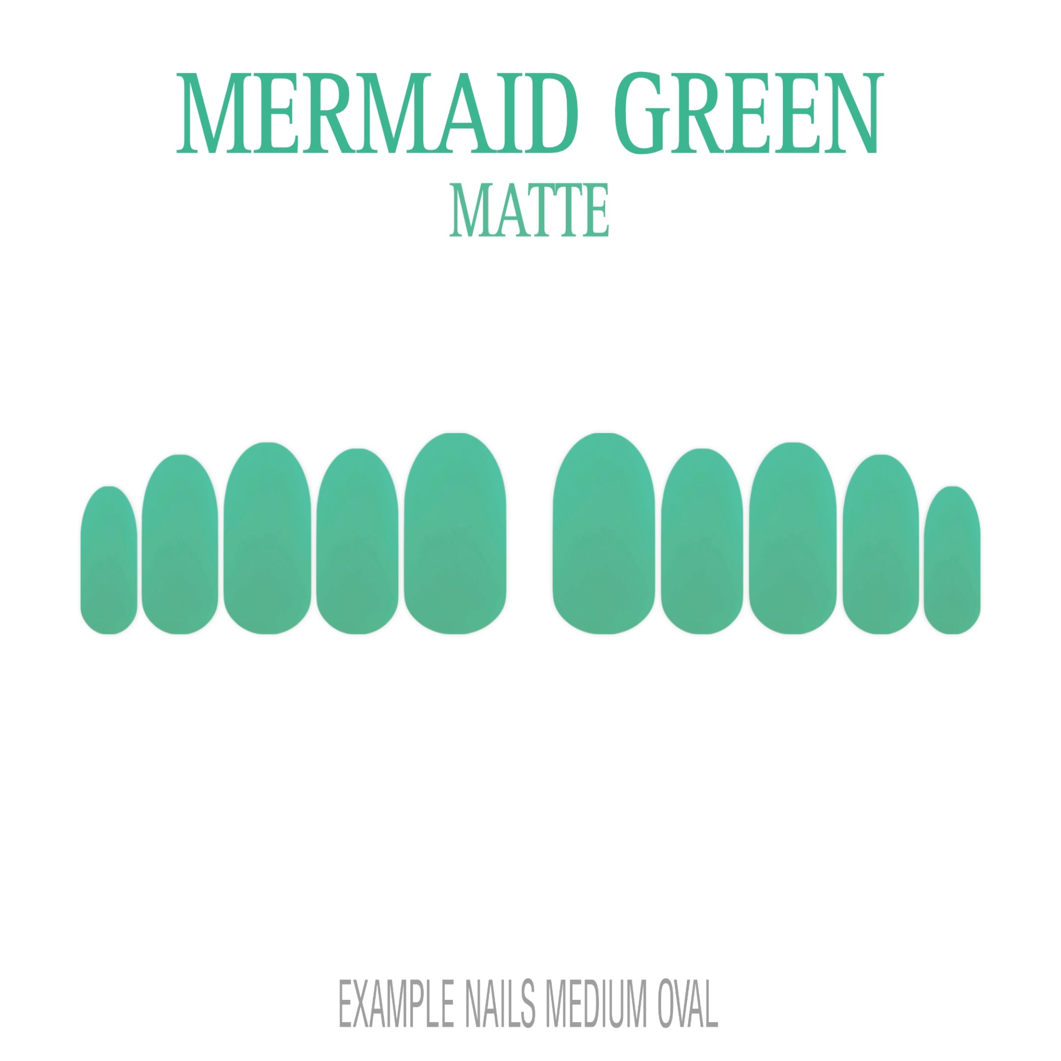 Mermaid Green ocean green press-on nails