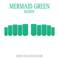 Mermaid Green ocean green press-on nails