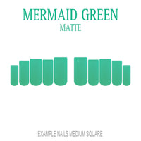 Mermaid Green ocean green press-on nails