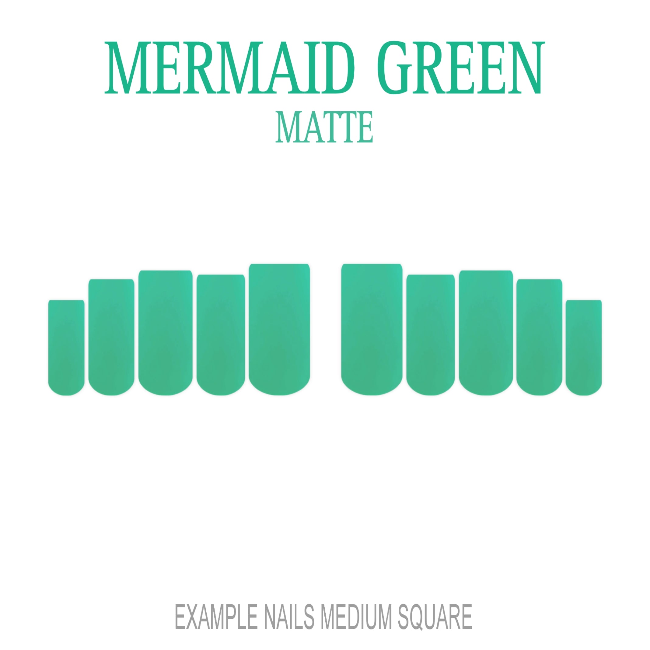 Mermaid Green ocean green press-on nails