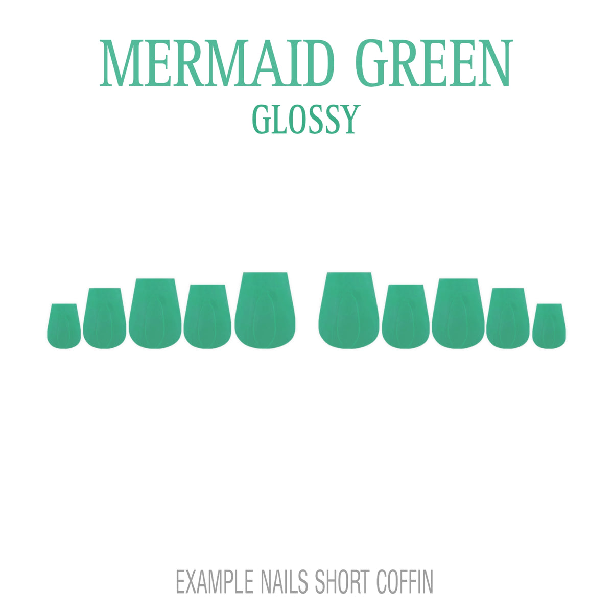 Mermaid Green ocean green press-on nails