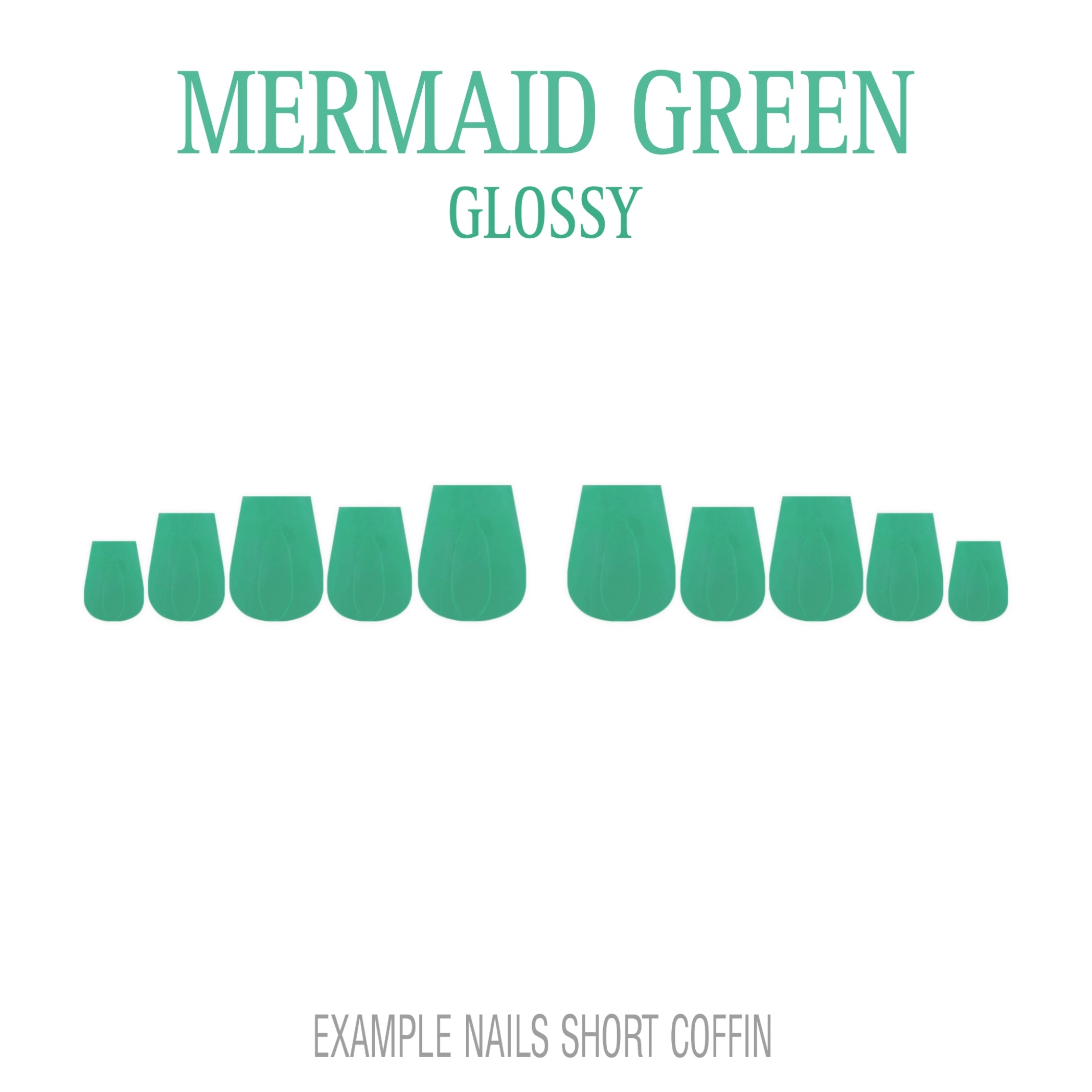Mermaid Green ocean green press-on nails
