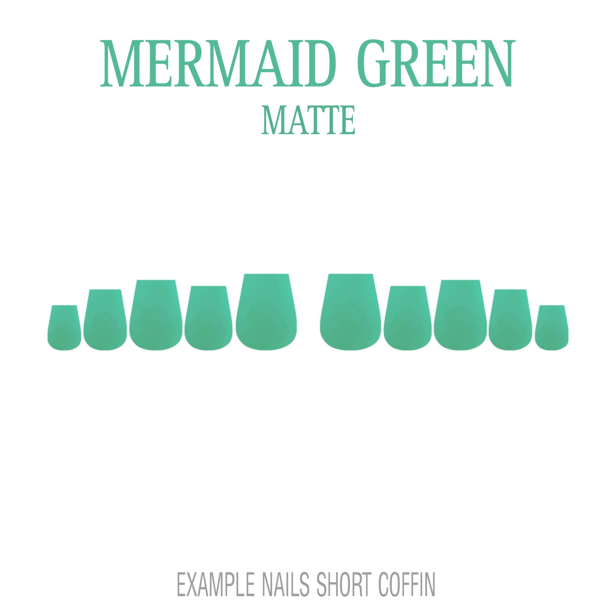 Mermaid Green ocean green press-on nails