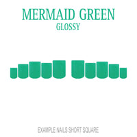 Mermaid Green ocean green press-on nails