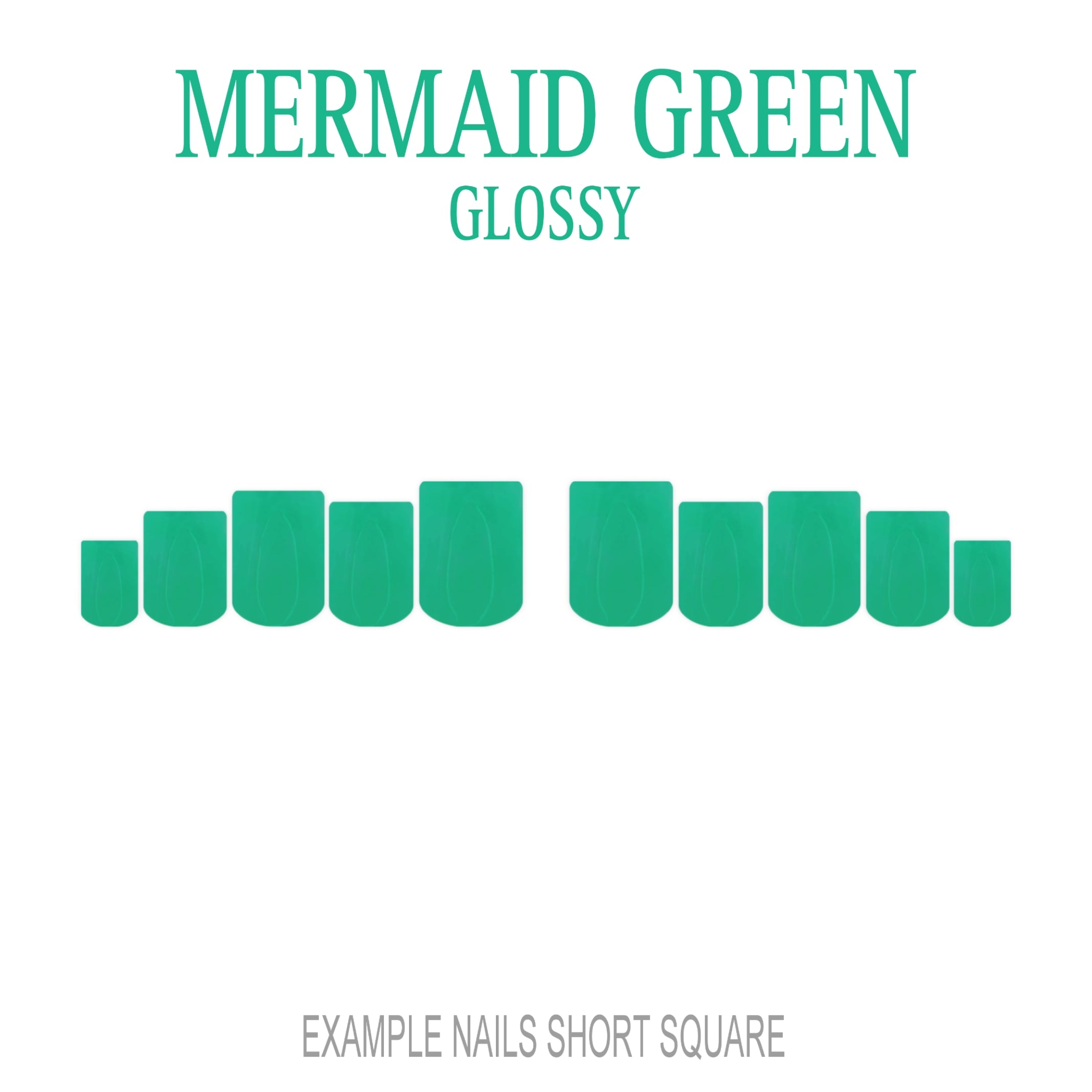 Mermaid Green ocean green press-on nails