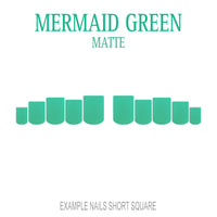 Mermaid Green ocean green press-on nails