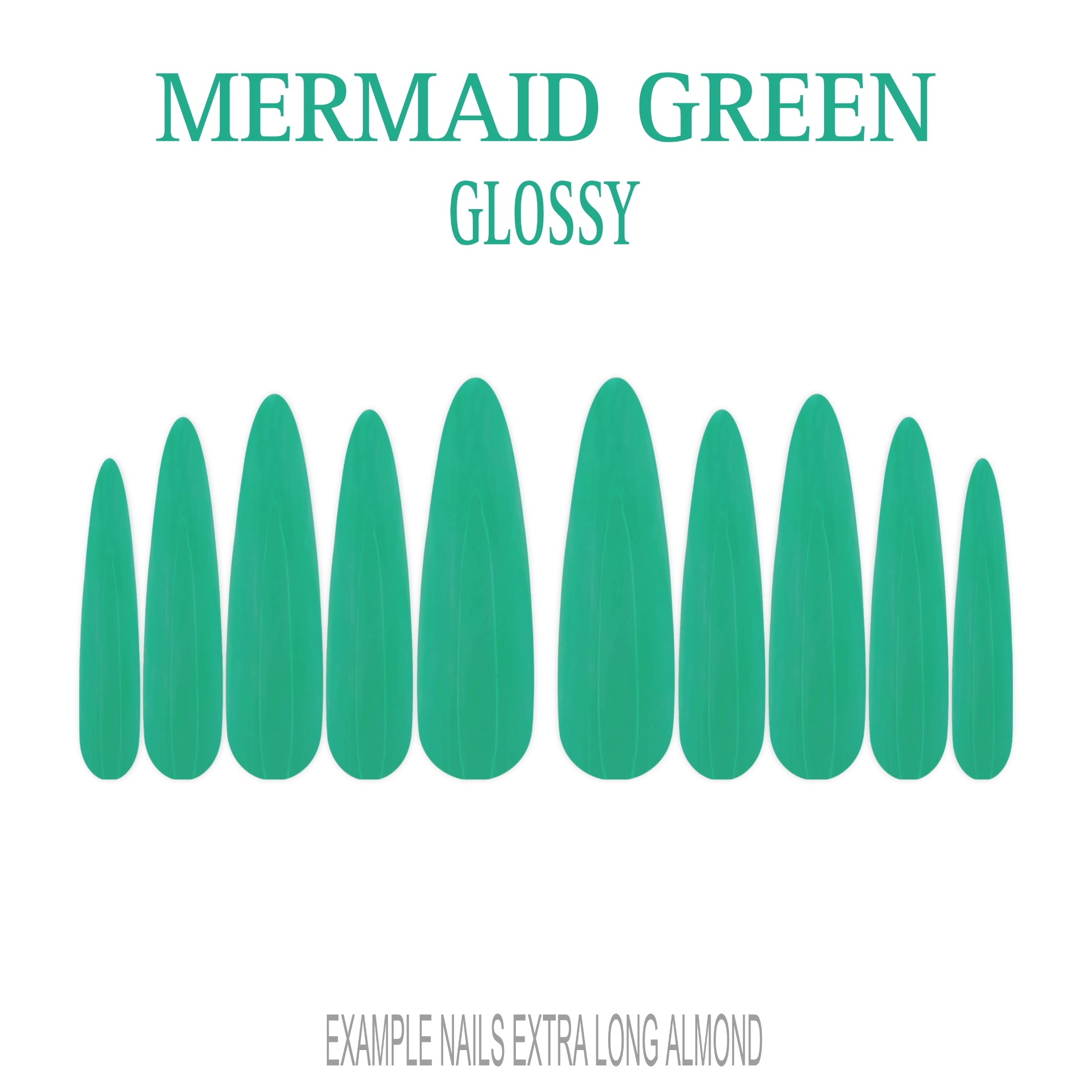 Mermaid Green ocean green press-on nails