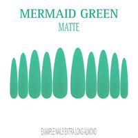 Mermaid Green ocean green press-on nails