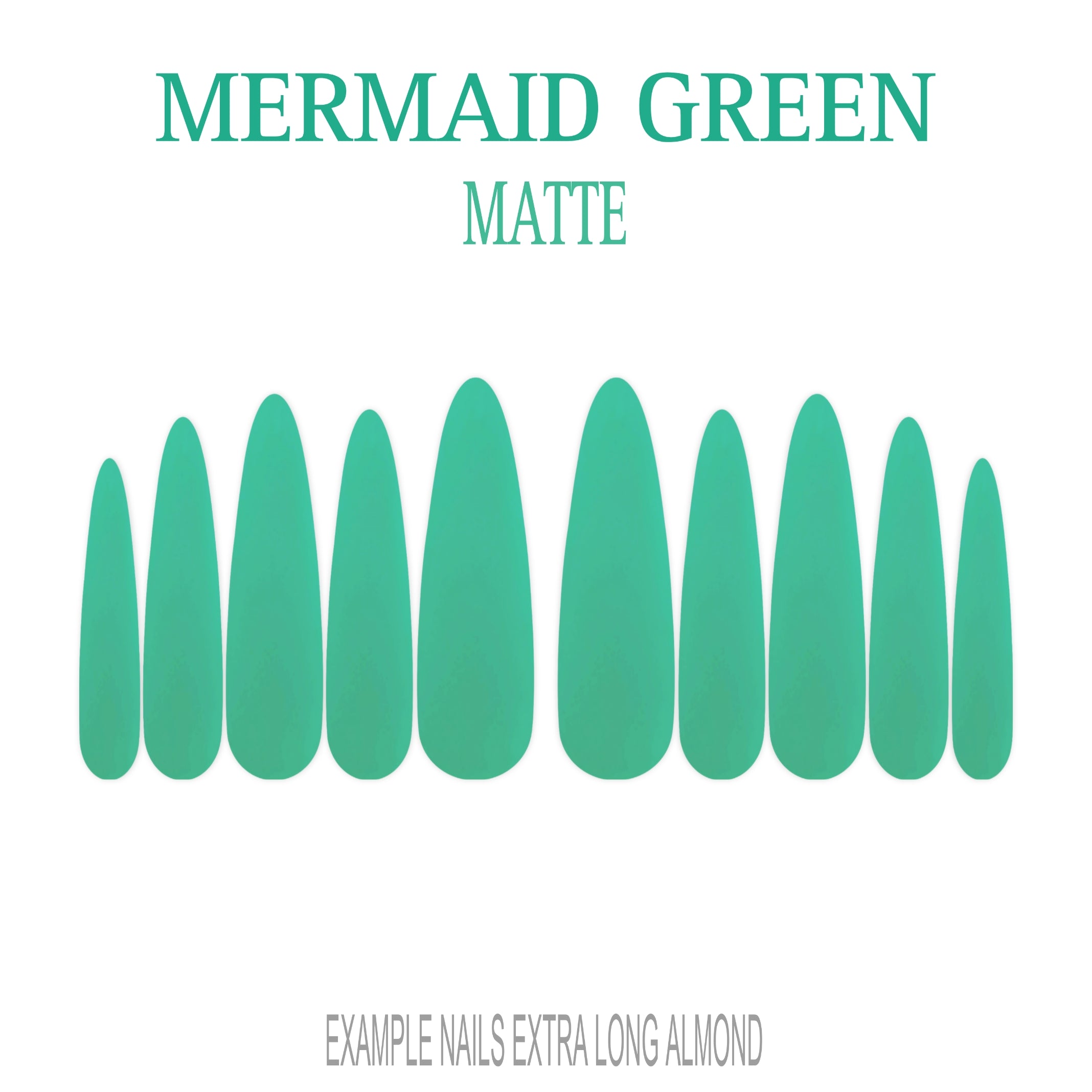Mermaid Green ocean green press-on nails