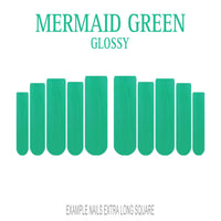 Mermaid Green ocean green press-on nails