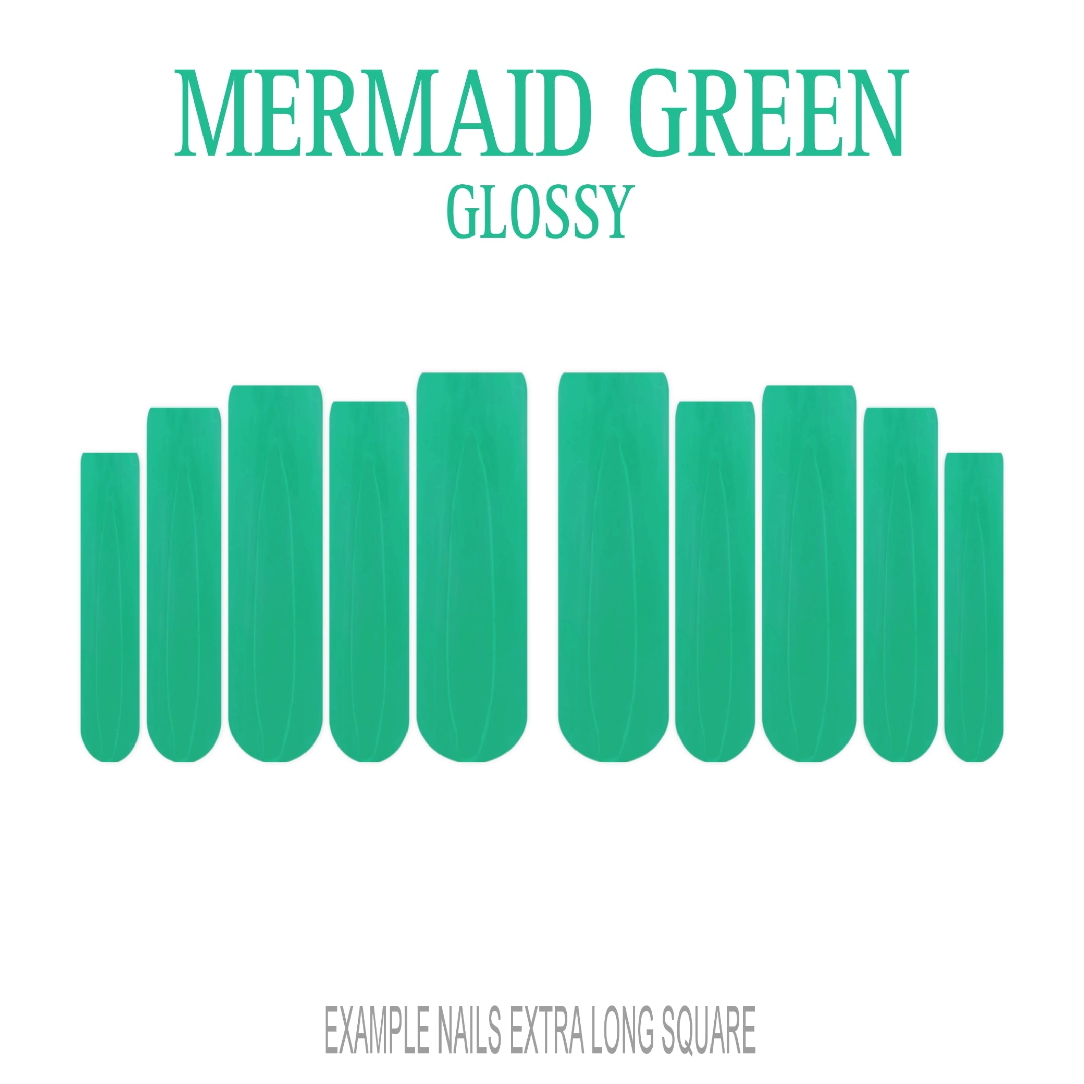 Mermaid Green ocean green press-on nails