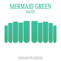 Mermaid Green ocean green press-on nails