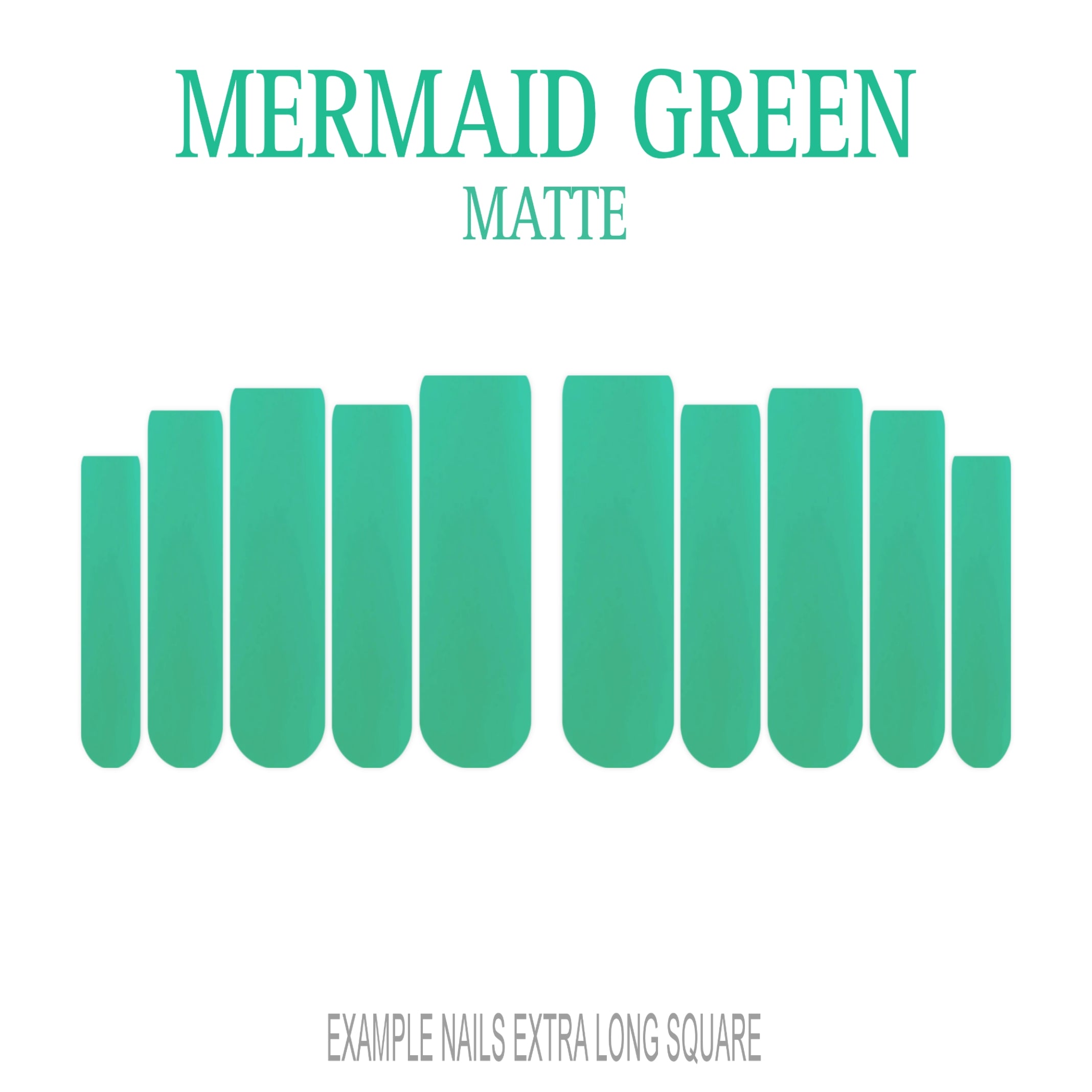 Mermaid Green ocean green press-on nails