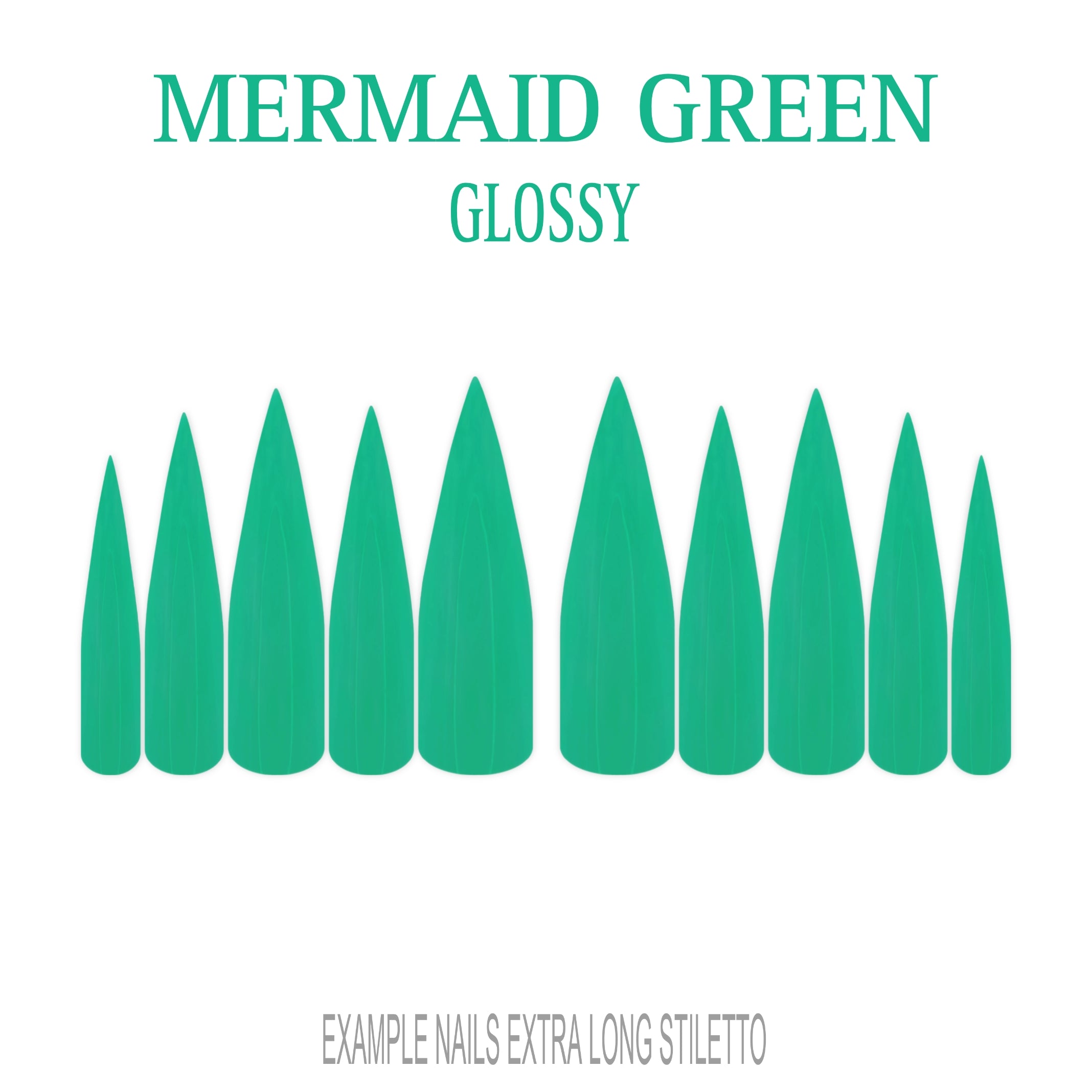 Mermaid Green ocean green press-on nails