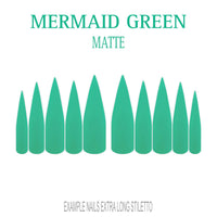 Mermaid Green ocean green press-on nails