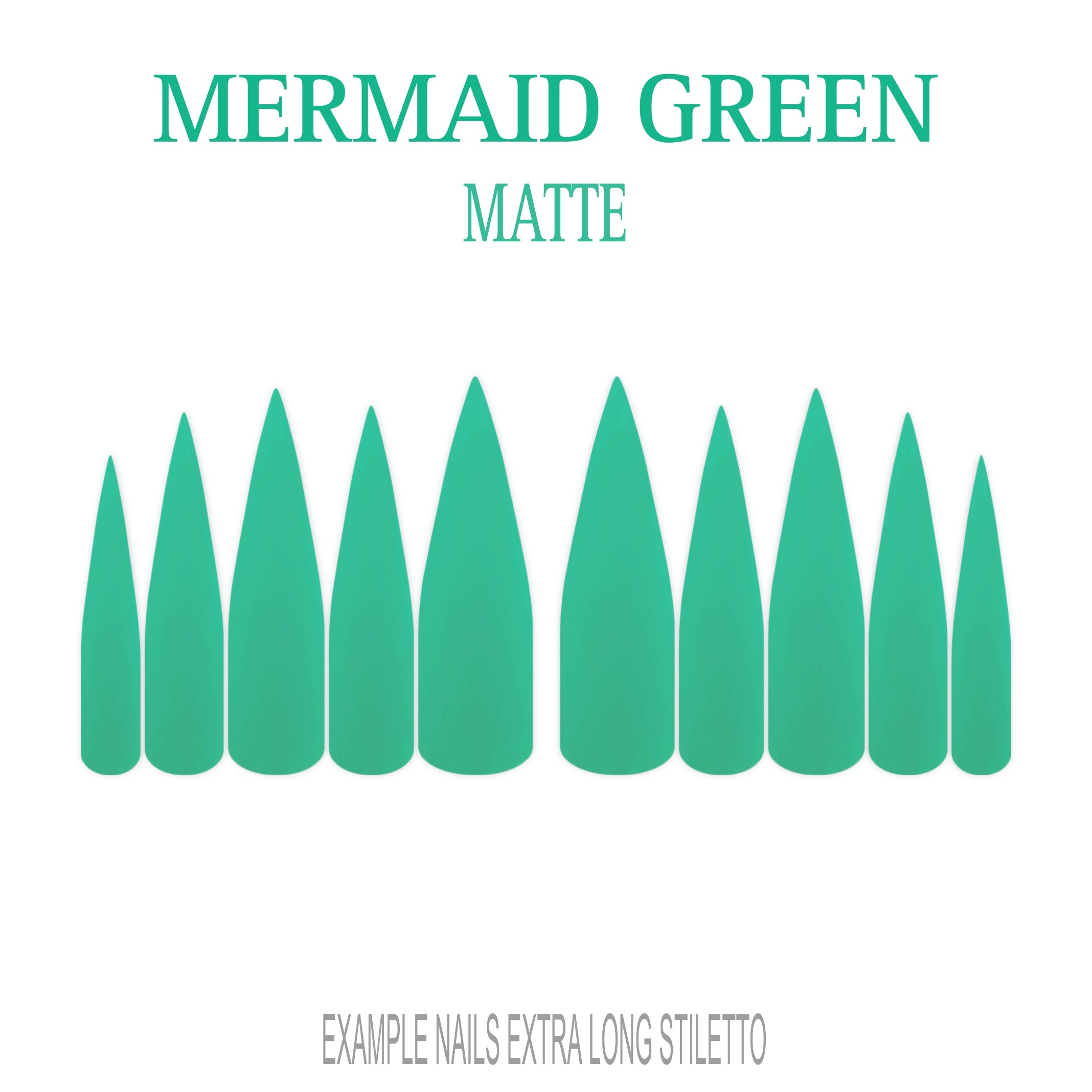 Mermaid Green ocean green press-on nails