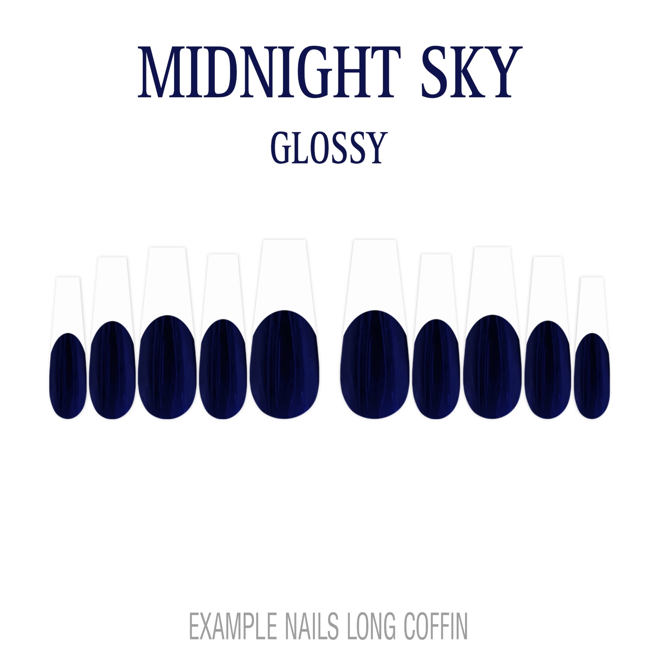 Midnight Sky navy blue French tip nails