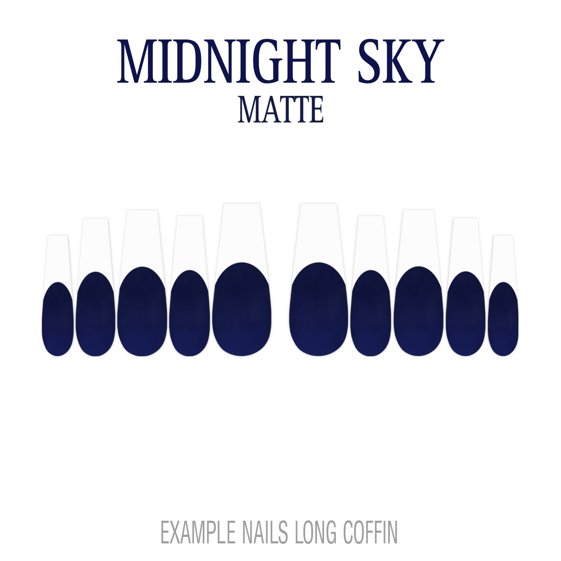 Midnight Sky navy blue French tip nails