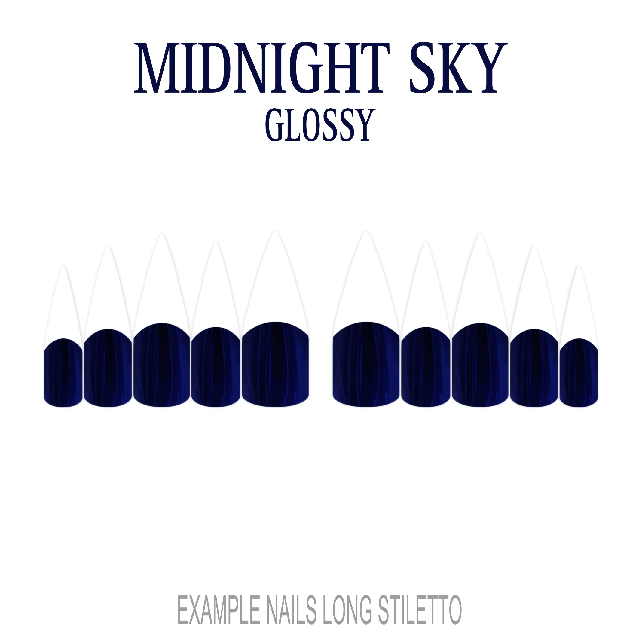 Midnight Sky navy blue French tip nails