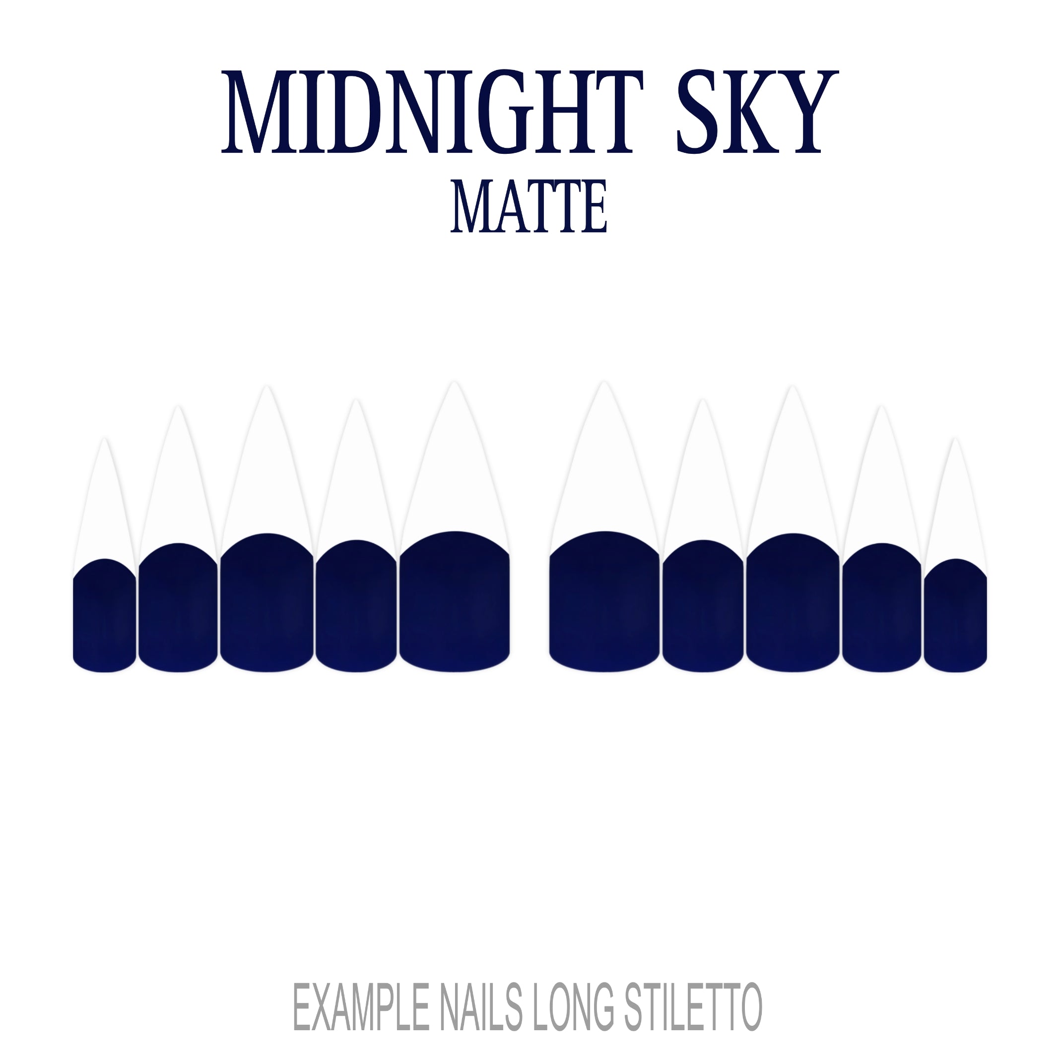 Midnight Sky navy blue French tip nails