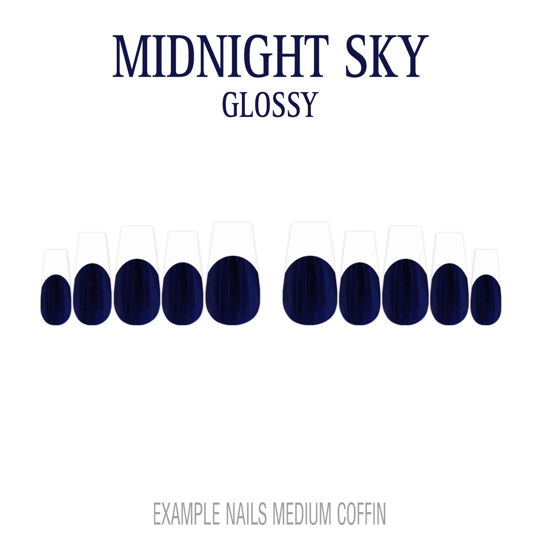 Midnight Sky navy blue French tip nails