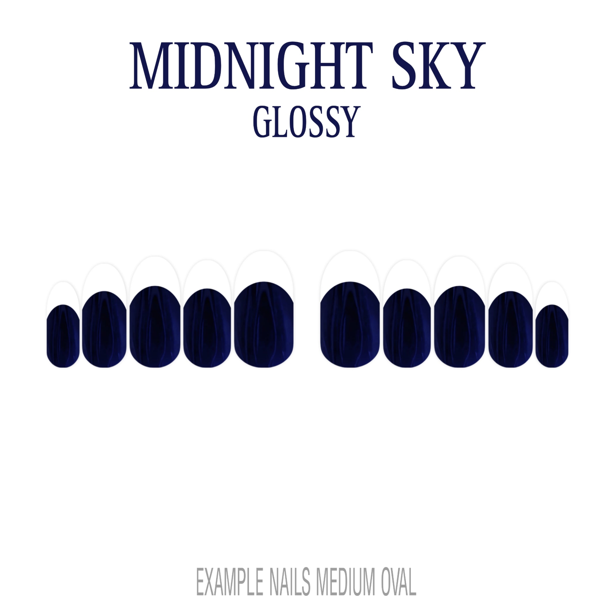 Midnight Sky navy blue French tip nails