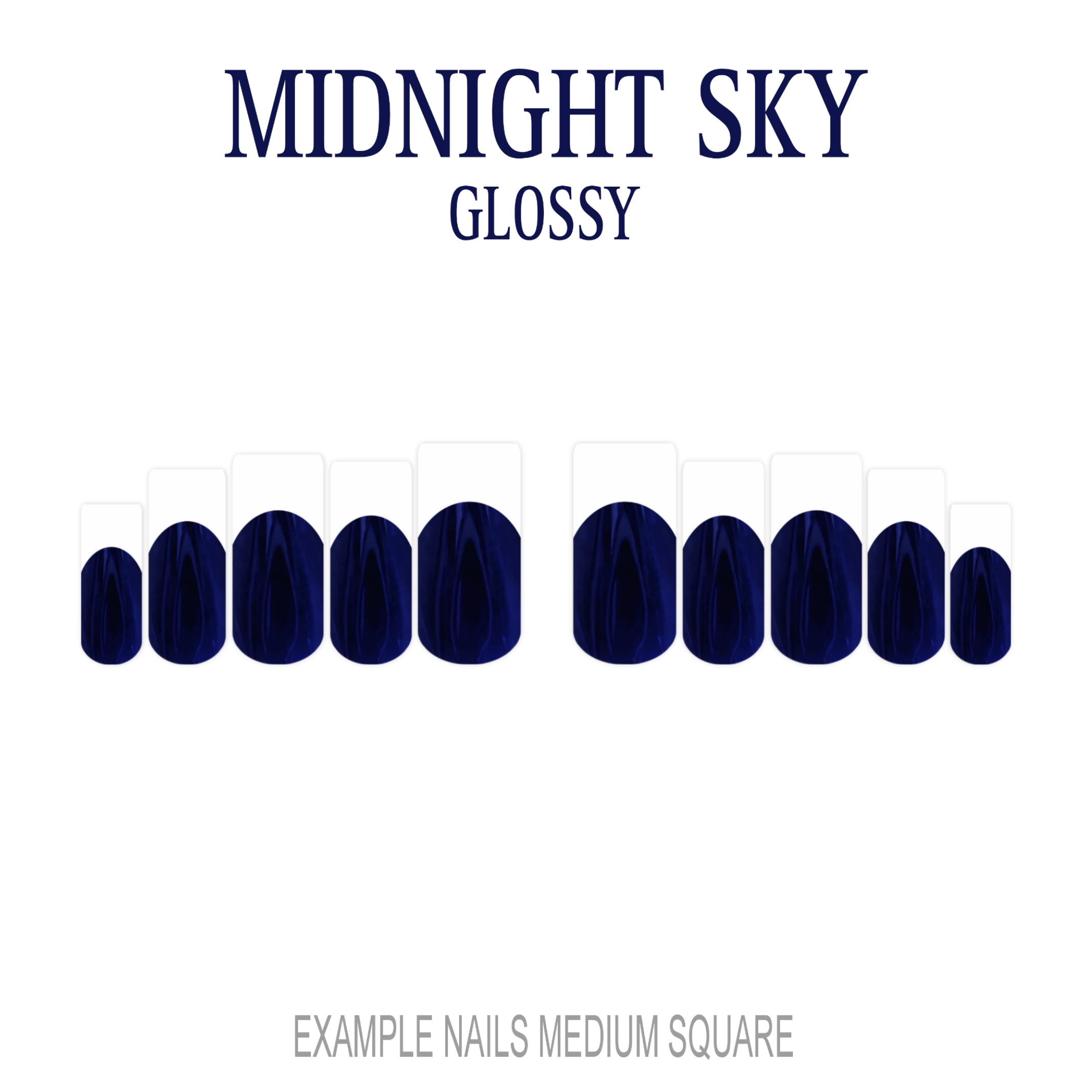 Midnight Sky navy blue French tip nails