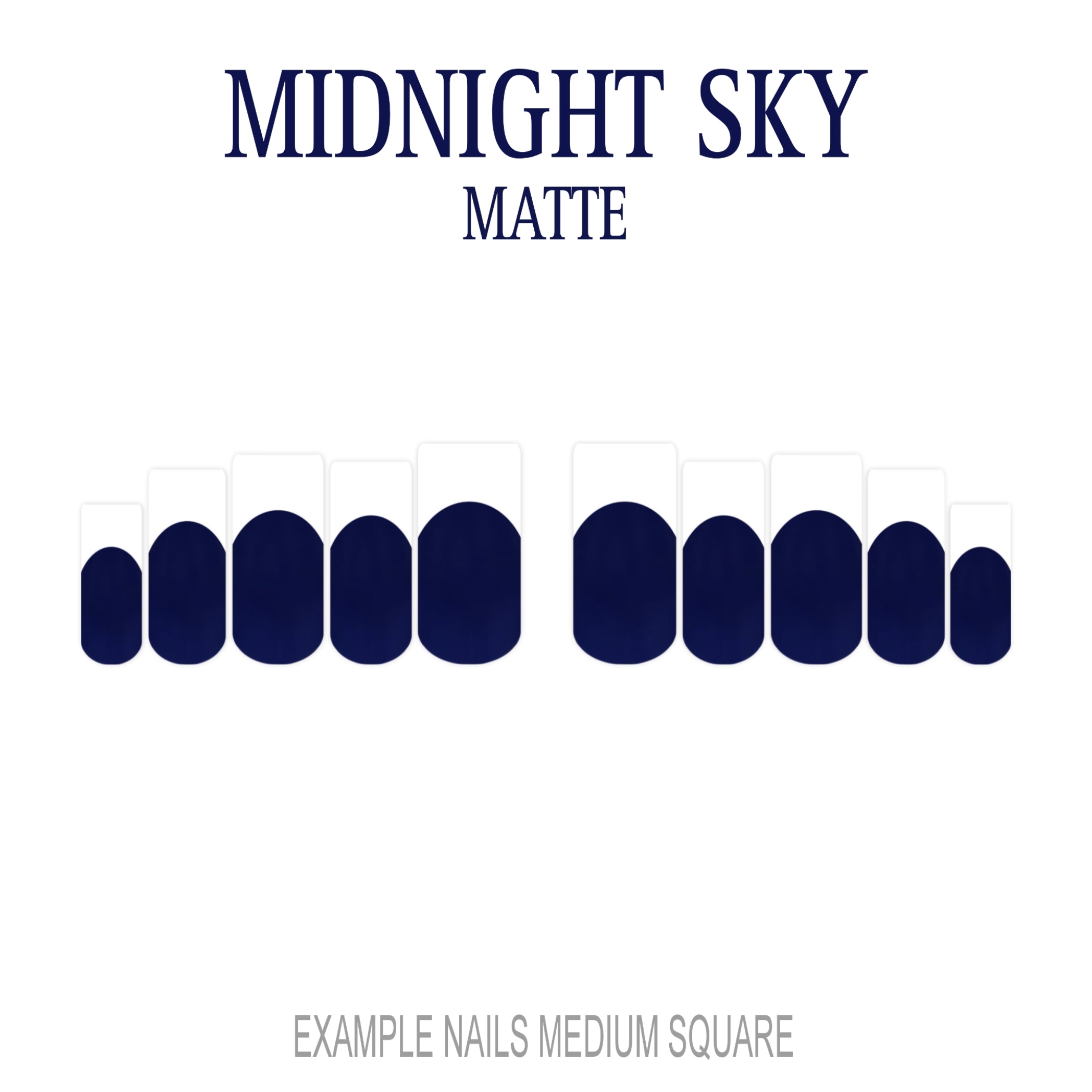 Midnight Sky navy blue French tip nails