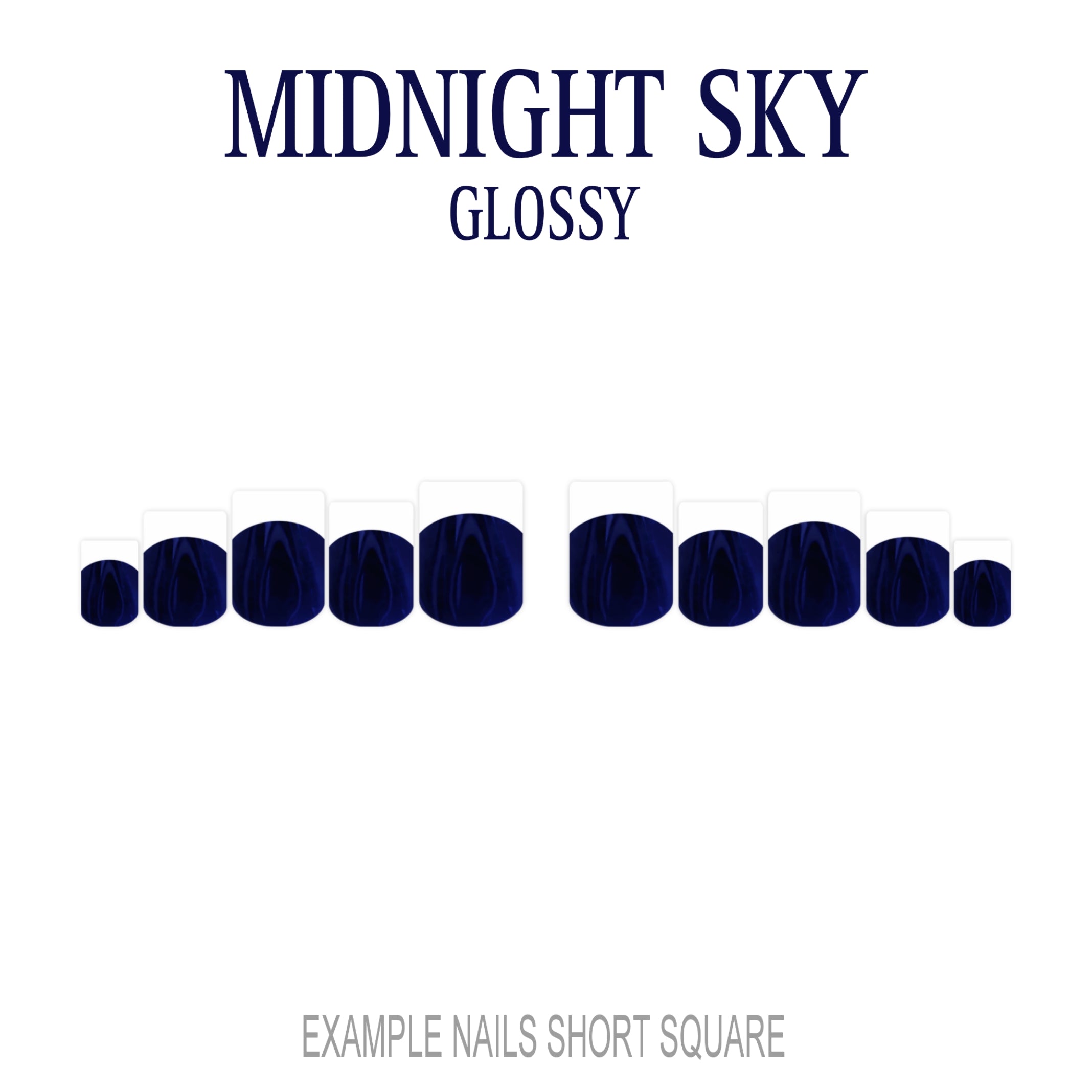 Midnight Sky navy blue French tip nails