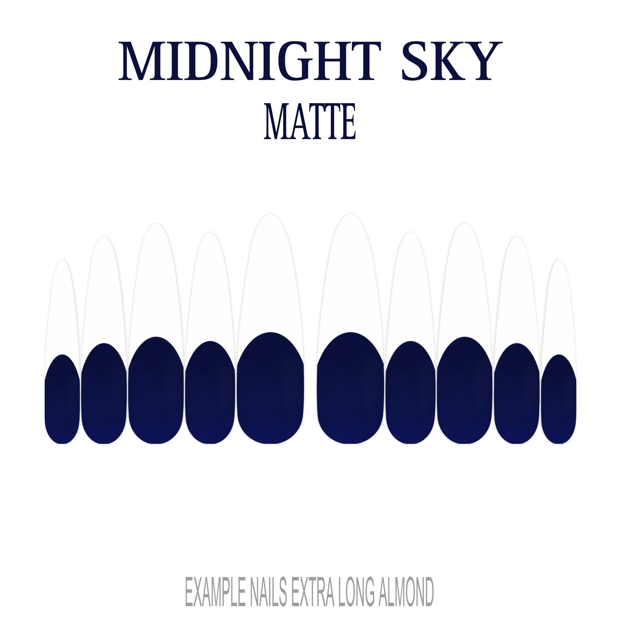 Midnight Sky navy blue French tip nails