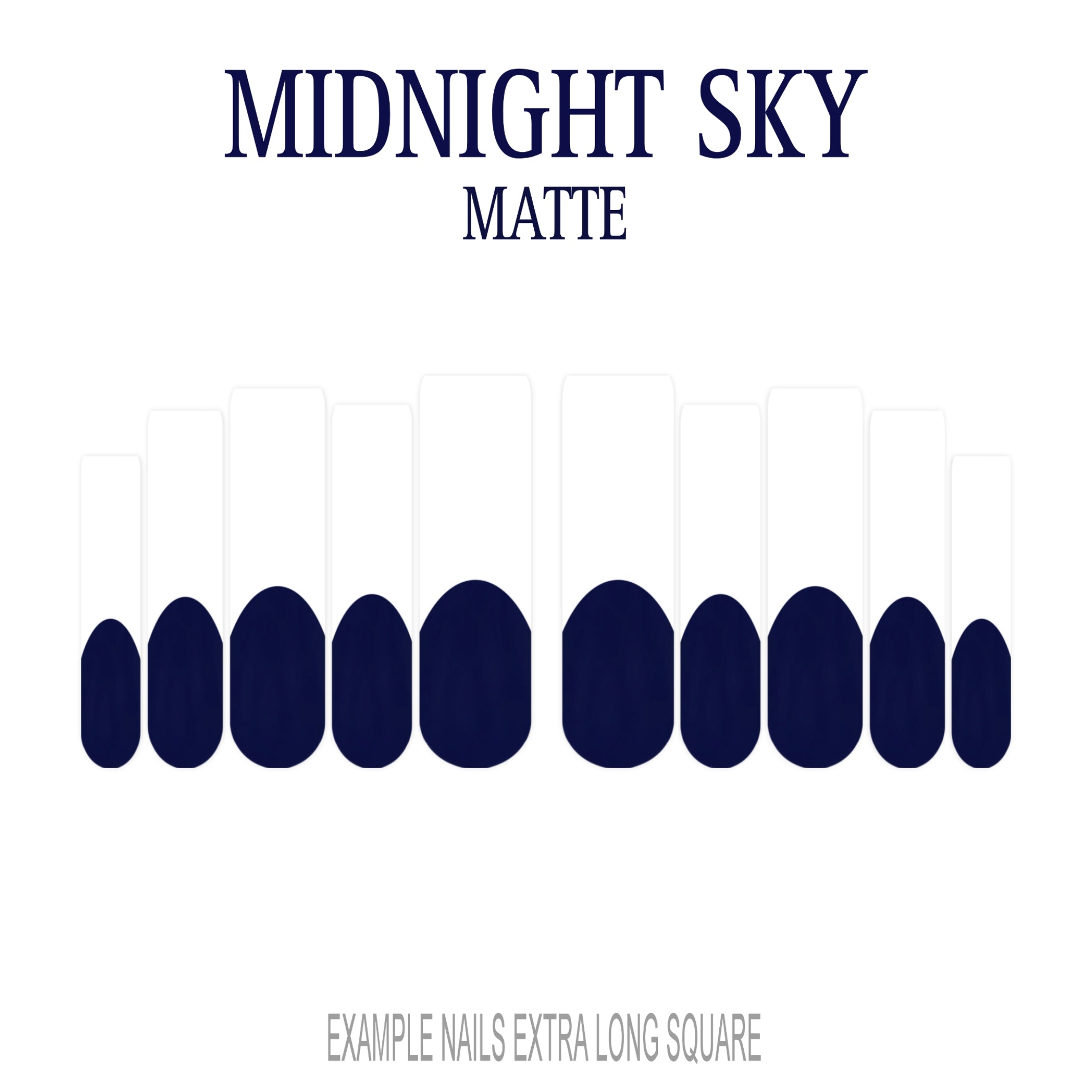 Midnight Sky navy blue French tip nails