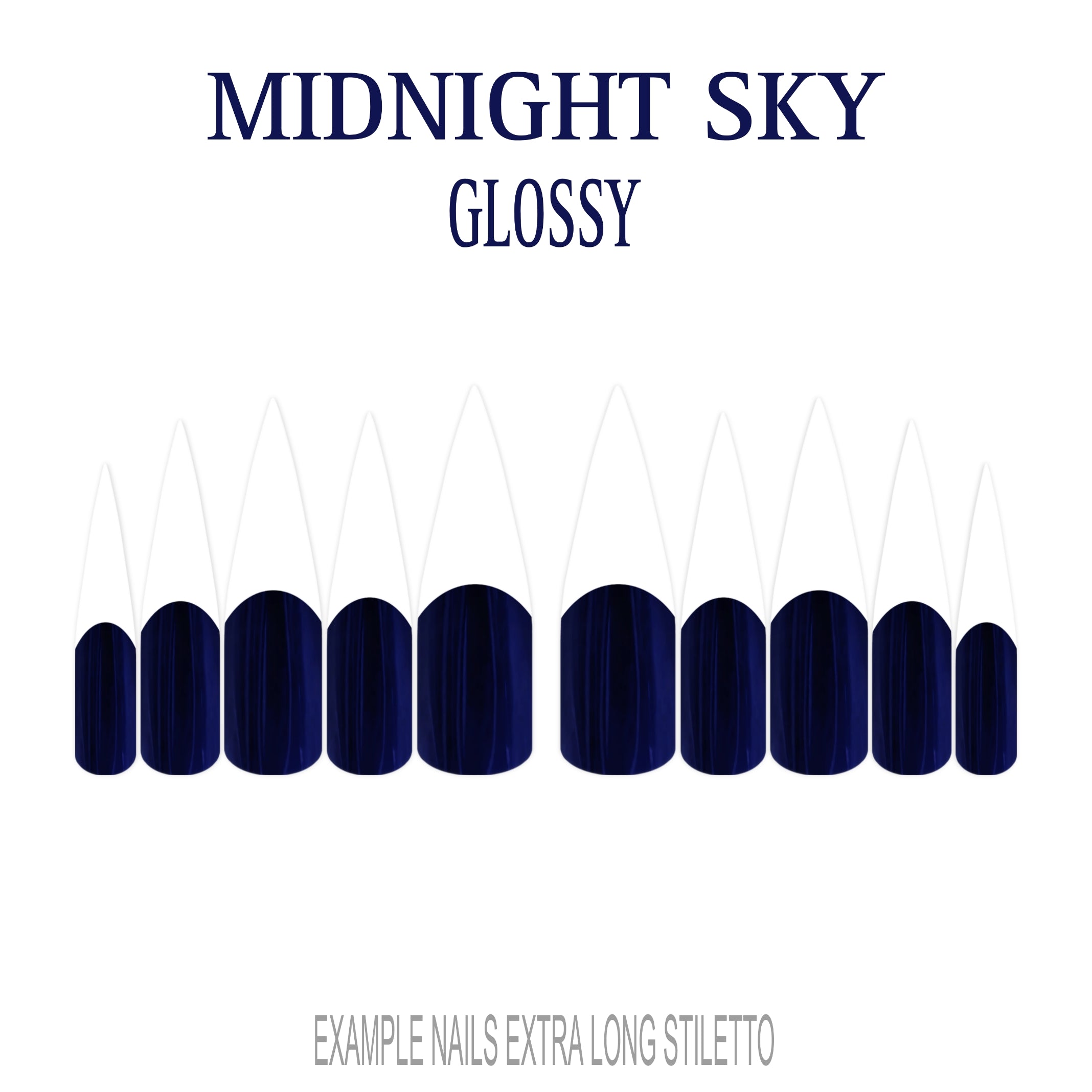 Midnight Sky navy blue French tip nails