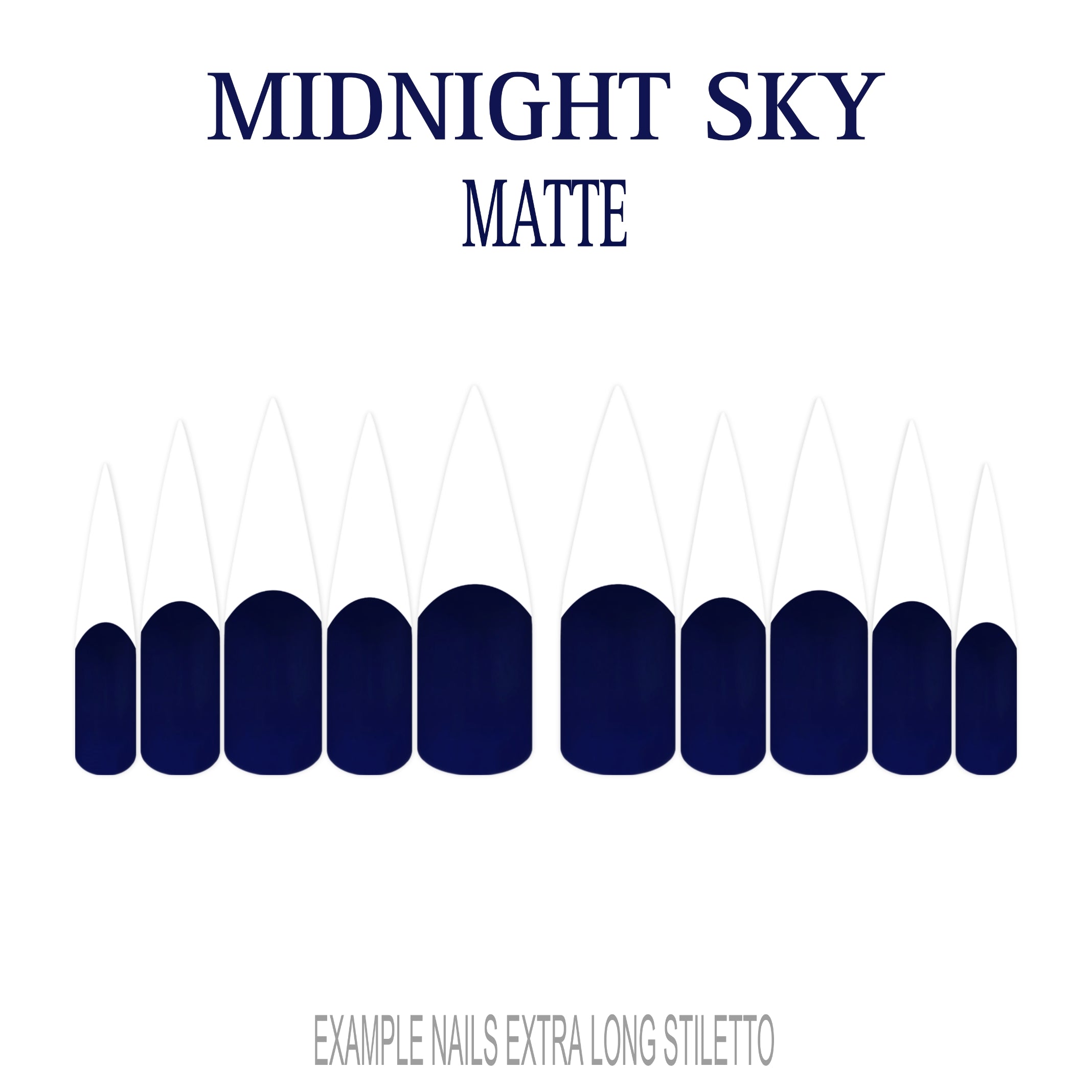 Midnight Sky navy blue French tip nails