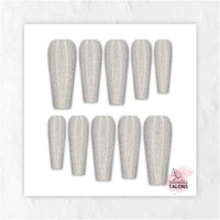 Moondust silver shimmer press-on nails