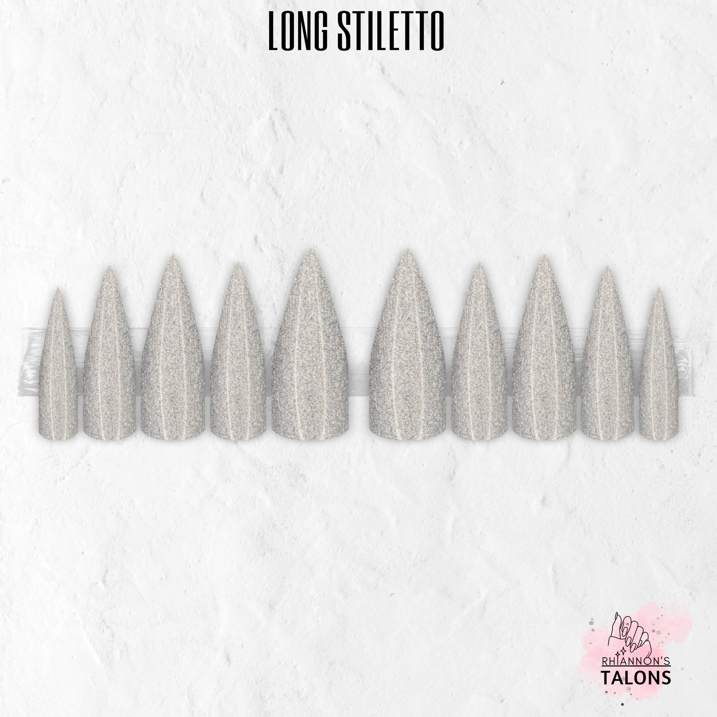 Moondust silver shimmer press-on nails