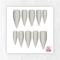 Moondust silver shimmer press-on nails