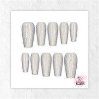 Moondust silver shimmer press-on nails
