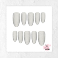 Moondust silver shimmer press-on nails