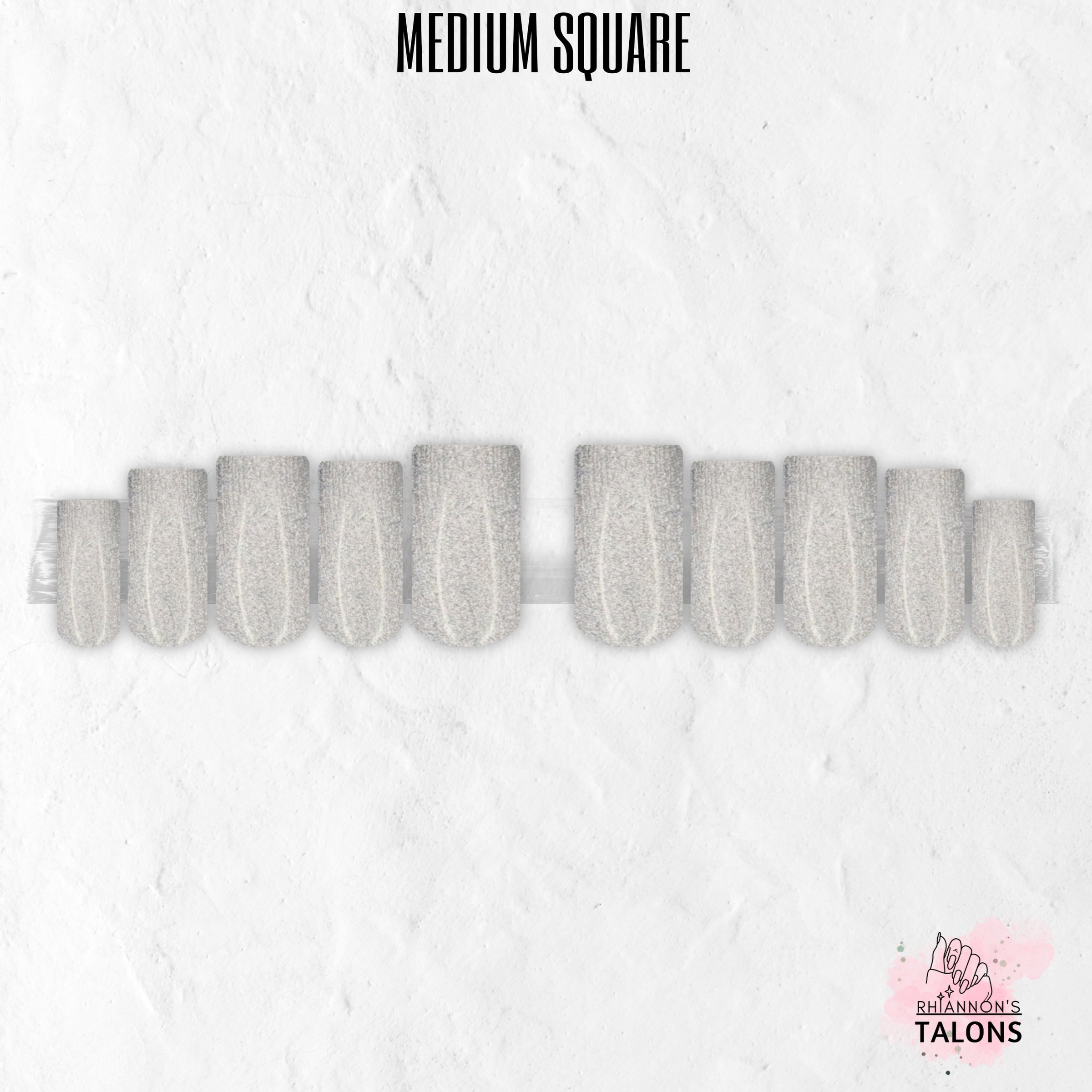 Moondust silver shimmer press-on nails