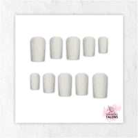 Moondust silver shimmer press-on nails