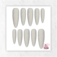 Moondust silver shimmer press-on nails